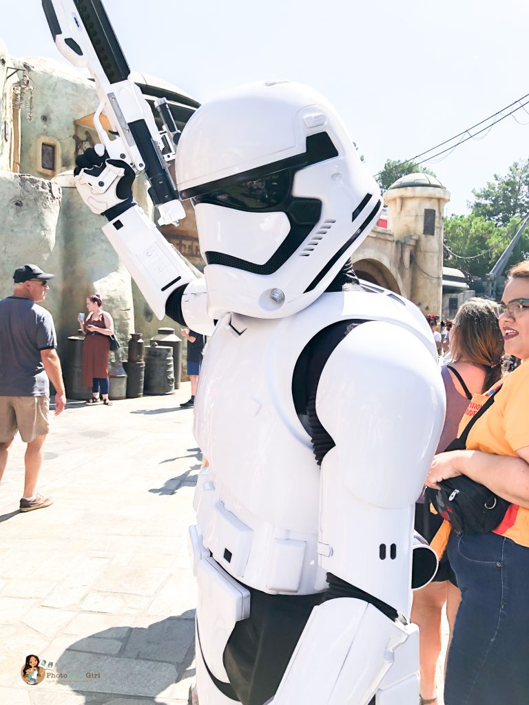 Stormtroopers patroling Galaxy's Edge Disneyland